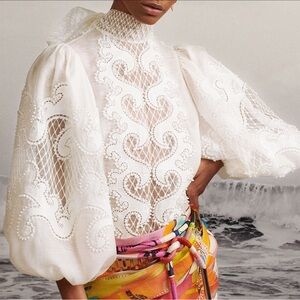 NWT Zimmermann Brightside Embroidered Knot Relaxed Fit AU0